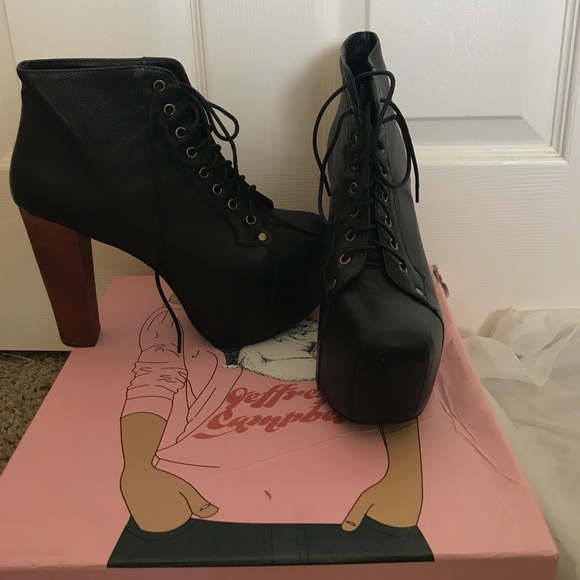 Jeffrey Campbell black leather lita booties - Picture 4 of 5